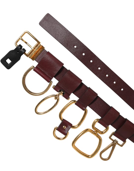 Dolce & Gabbana Brauner Schlüsselring Clip Befestigungen Schnallen Gürtel - Image 6