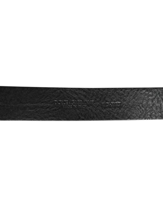Dolce & Gabbana Schwarzer Leder Gürtel mit klassischer Metall-Logo-Schnalle - Image 4