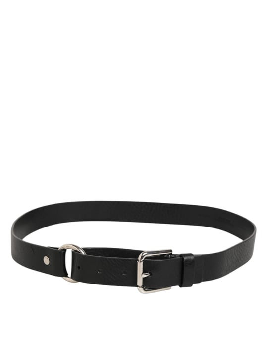 Dolce & Gabbana Schwarzer Leder Gürtel mit klassischer Metall-Logo-Schnalle - Image 5
