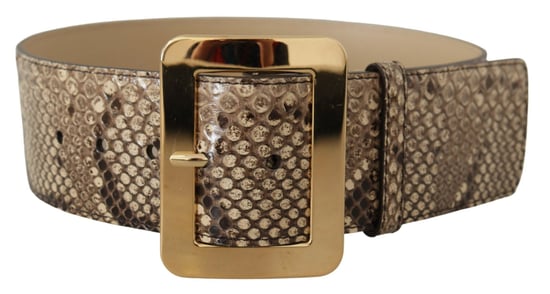 Dolce & Gabbana Brauner Exotischer Breiter Ledergürtel mit Goldmetall-Schnalle - Image 3