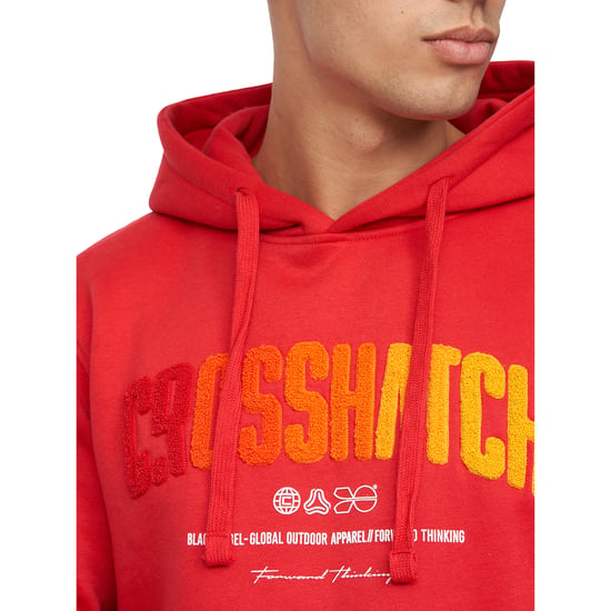 Crosshatch - "Flocked" Kapuzenpullover für Herren (Rot) - Image 3
