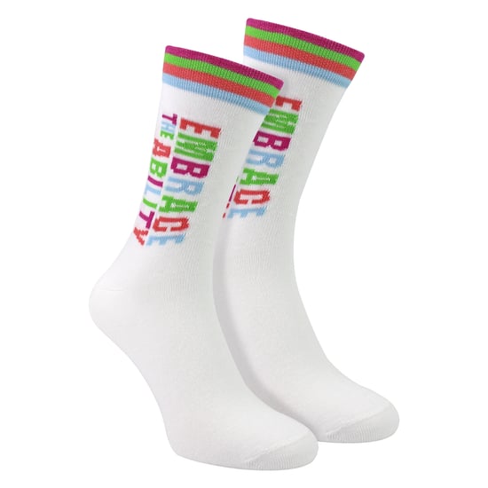 Mencap Herren Novelty Baumwollsocken | Bunte Streifen mit Spruch, Lustiges Geschenk - Image 1
