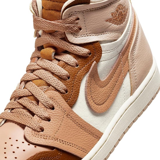 Nike - "Air Jordan 1" Sneaker für Damen, Leder, Hoch geschnitten (Braun) - Image 3
