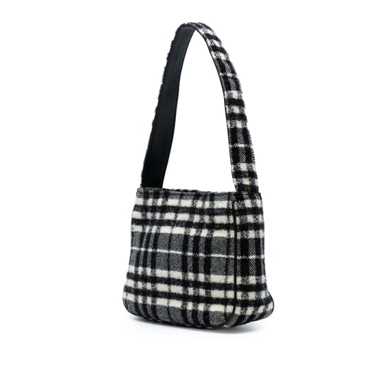 Gebrauchte Vintage Karoschultertasche aus Wolle - Image 2