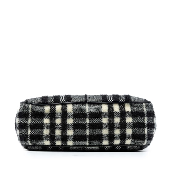 Gebrauchte Vintage Karoschultertasche aus Wolle - Image 3