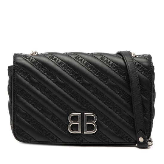 Gebrauchtes geprägt Leder Allover Logo Bb Wallet On Chain - Image 1