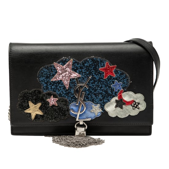 Gebrauchte Kalbsleder Cloud Star Applikation Klassisches Monogramm Kate Quasten Wallet On Chain - Image 1