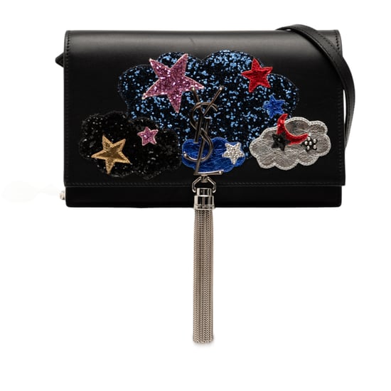 Gebrauchte Kalbsleder Cloud Star Applikation Klassische Monogramm Kate Quasten Geldbörse mit Kette - Image 1