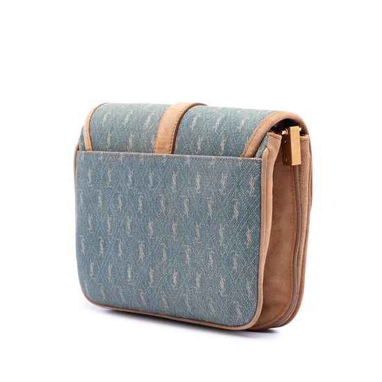 Vorbesitzte Wildleder-besetzte Jeans-Monogramm Allover Umhängetasche - Image 2
