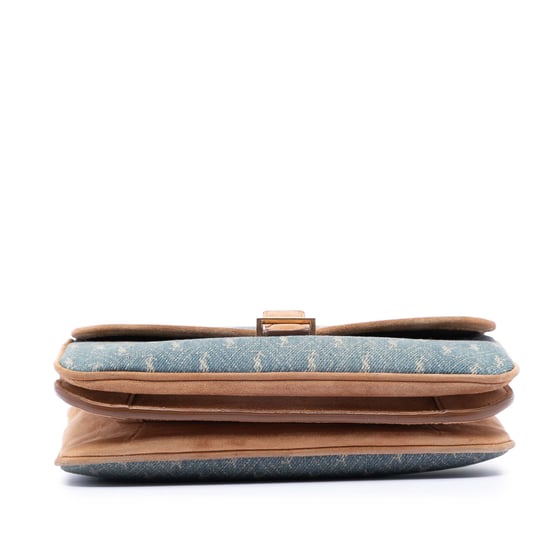 Vorbesitzte Wildleder-besetzte Jeans-Monogramm Allover Umhängetasche - Image 3