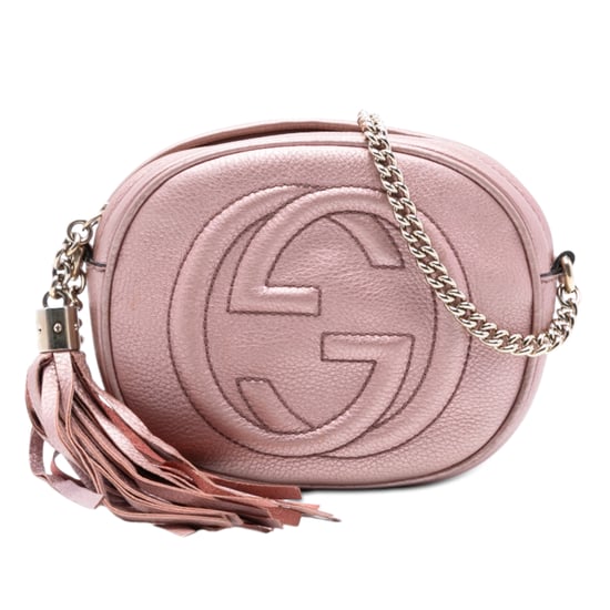 Gebrauchte Mini Metallic Prägung Kalbsleder Soho Ketten-Umhängetasche - Image 1