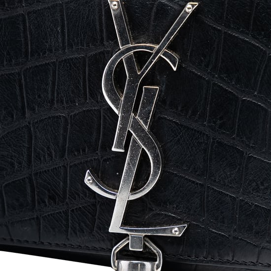 Gebrauchte kleine Krokodilprägung Leder Monogram Kate Quasten Umhängetasche - Image 5