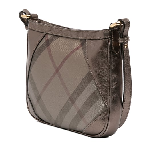 Gebrauchte Supernova Check-Canvas- und Metallic-Leder-Crossbody Tasche - Image 2