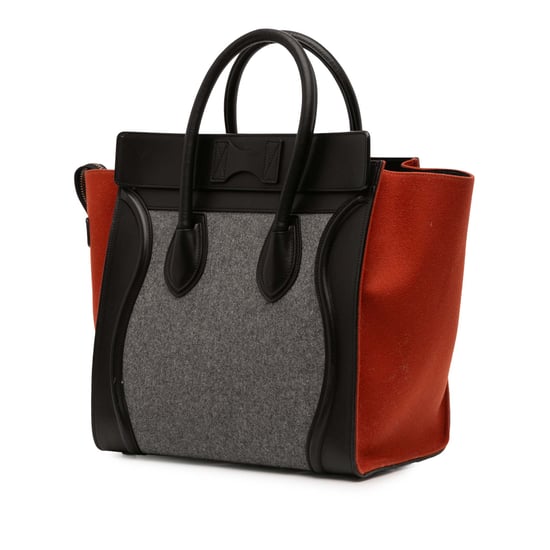 Gebrauchter Mini Tricolor Filz-Woll- und Kalbsleder-Reisetasche - Image 2