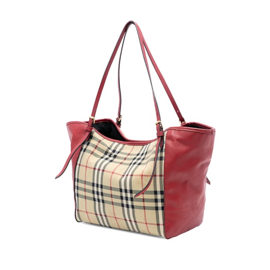 Gebrauchter kleiner Haymarket-Check-Canvas- und Leder-Canterbury-Tote - Image 2