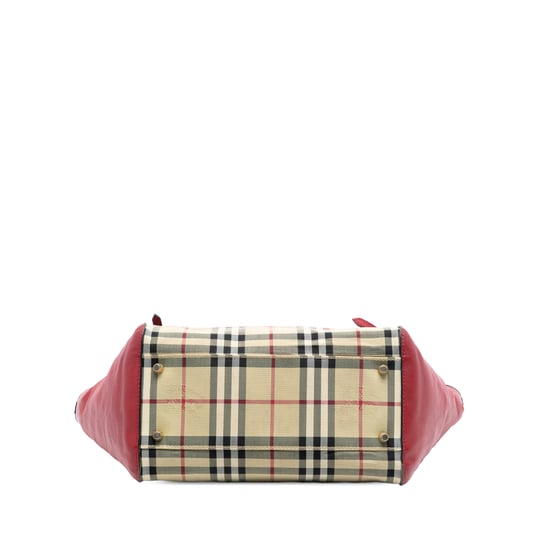 Gebrauchter kleiner Haymarket-Check-Canvas- und Leder-Canterbury-Tote - Image 3