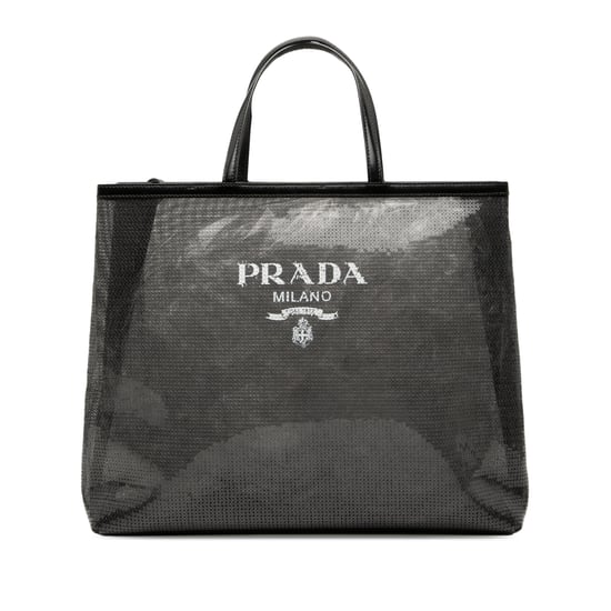 Gebrauchter großer Pailletten-Mesh-Logo-Shopper - Image 1