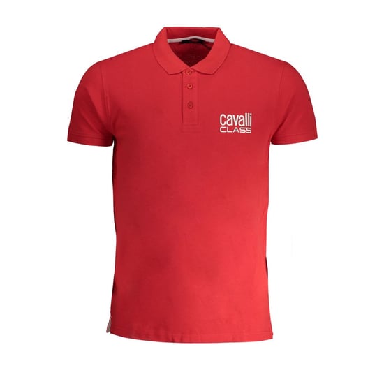 Cavalli Class Rotes Baumwoll Herren Poloshirt - Image 1
