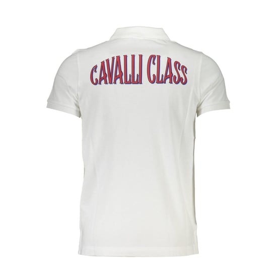 Cavalli Class Bianco Baumwoll Herren Polo - Image 2