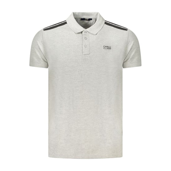 Cavalli Class Graues Baumwoll-Herren-Polohemd - Image 1