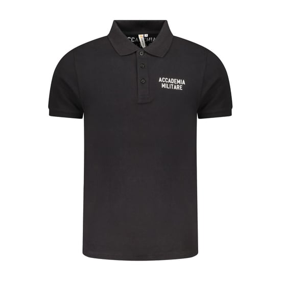 Accademia Militare Schwarzes Baumwoll-Polohemd für Herren - Image 1