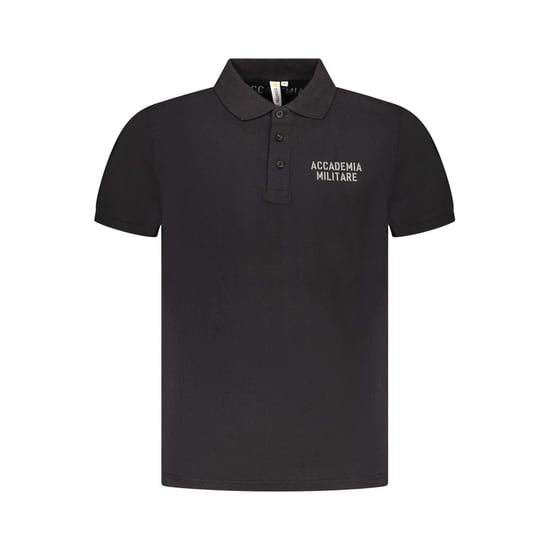 Accademia Militare Schwarzes Baumwoll Herren Polo - Image 1