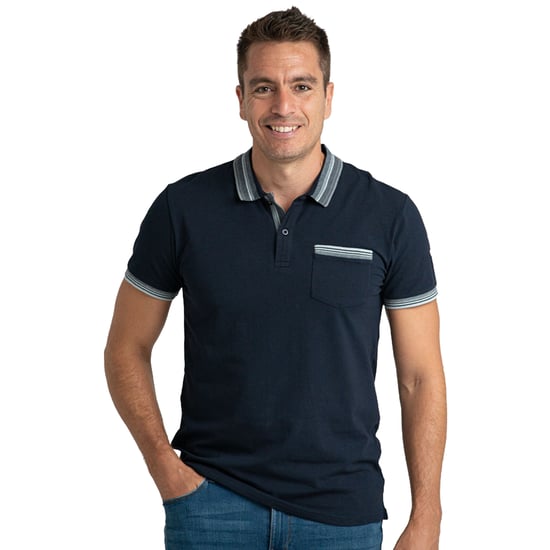 Herren Kurzarm-Polohemd mit Tasche und kontrastierenden Details PRI2632 - Image 1