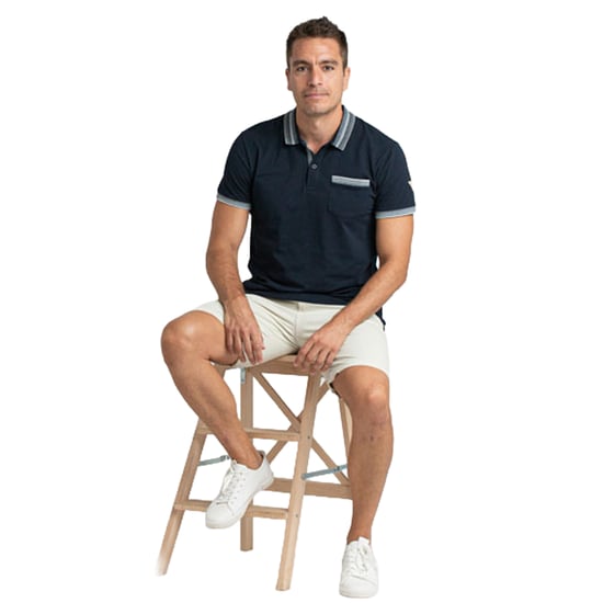 Herren Kurzarm-Polohemd mit Tasche und kontrastierenden Details PRI2632 - Image 3