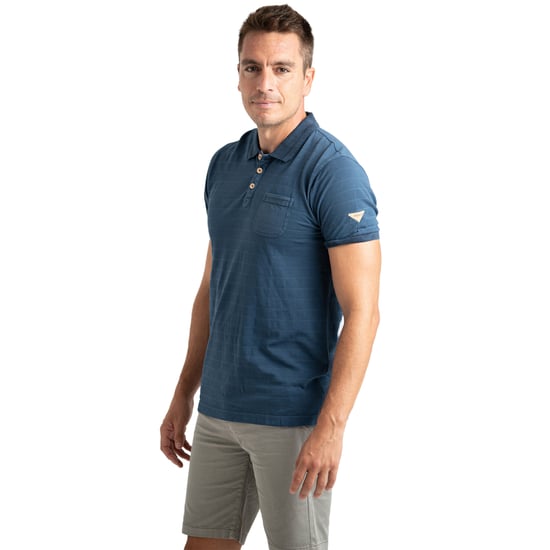 Herren Poloshirt mit kurzen Ärmeln aus gestreiftem Baumwollstoff mit Tasche PRI2635 - Image 1