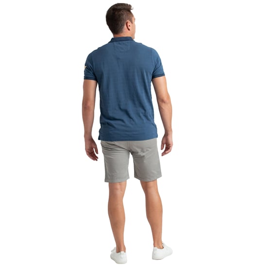Herren Poloshirt mit kurzen Ärmeln aus gestreiftem Baumwollstoff mit Tasche PRI2635 - Image 4