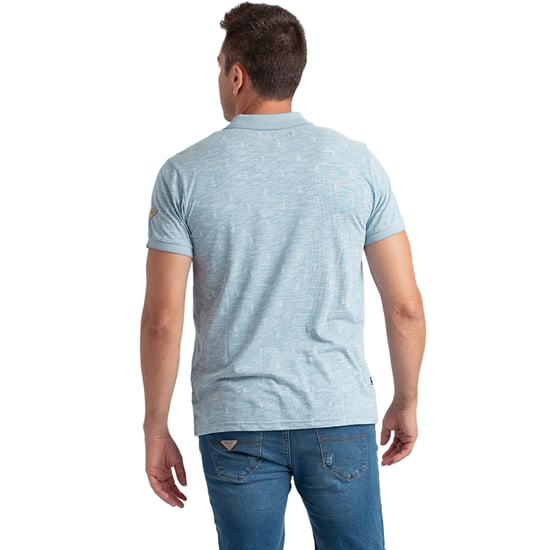 Herren Poloshirt mit Kurzarm und Flammenstruktur und Print PRI2645 - Image 5