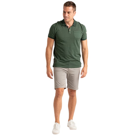 Herren Poloshirt mit kurzen Ärmeln aus gestreiftem Baumwollstoff mit Tasche PRI2635 - Image 3