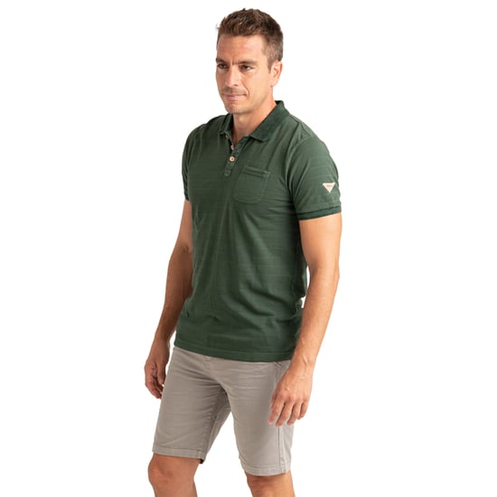 Herren Poloshirt mit kurzen Ärmeln aus gestreiftem Baumwollstoff mit Tasche PRI2635 - Image 4