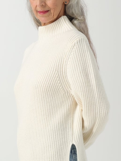 Rippstrick-Mock-Neck-Pullover aus Merinowolle - Image 3