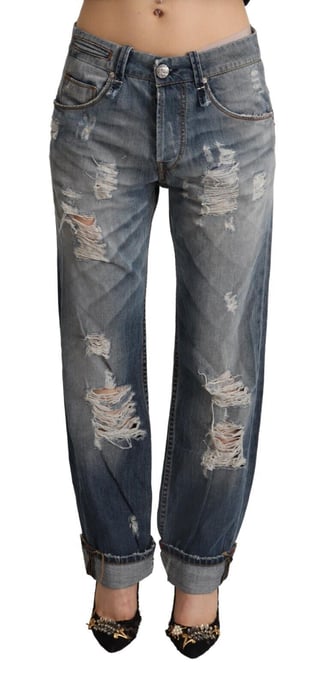 Zerrissene Boyfriend-Jeans mit Used-Look - Image 1