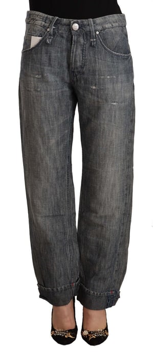 Lässige Jeans mit Cupped Saum und Used-Look - Image 1