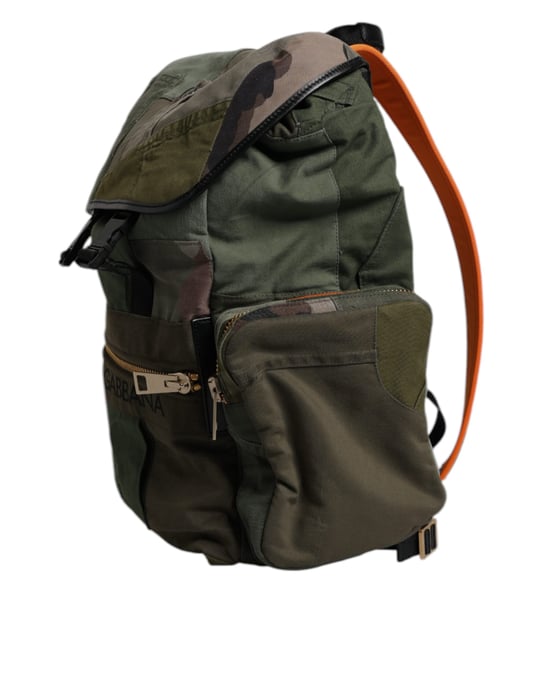 Militärgrüner Patchwork-Reiserucksack - Image 2
