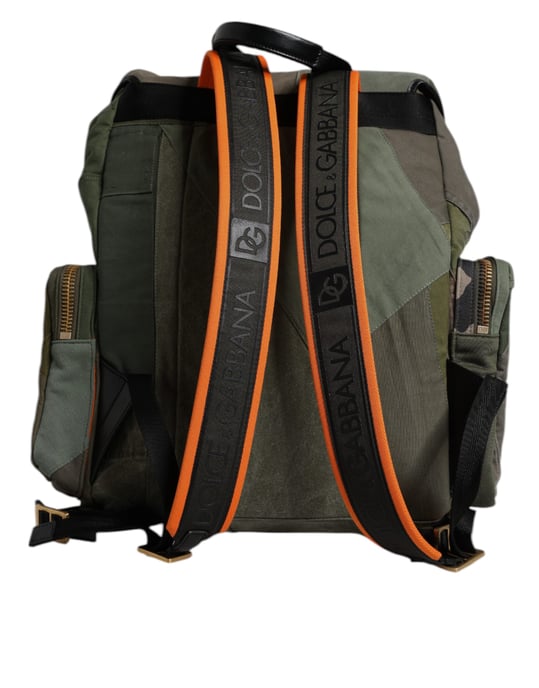 Militärgrüner Patchwork-Reiserucksack - Image 3