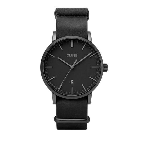 Cluse Schwarze Lederarmbanduhr - Image 1