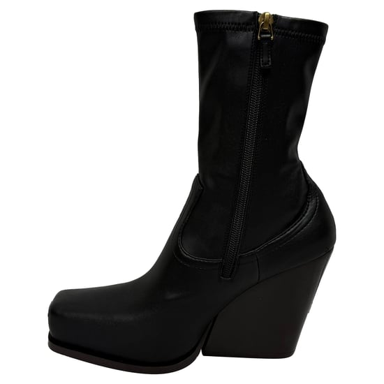 Stella McCartney Cowboy 80 Knöchelstiefel aus schwarzem Kunstleder - Image 4