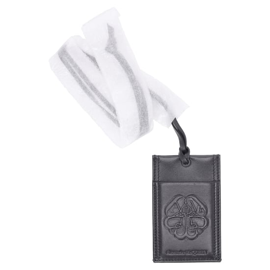 Alexander McQueen Kartenhalter mit Trageriemen aus schwarzem Leder - Image 1