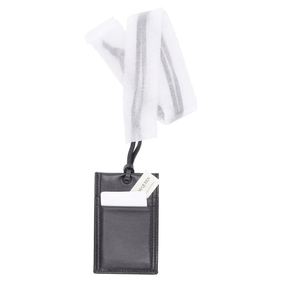 Alexander McQueen Kartenhalter mit Trageriemen aus schwarzem Leder - Image 2