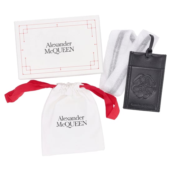 Alexander McQueen Kartenhalter mit Trageriemen aus schwarzem Leder - Image 5