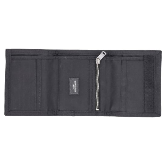Saint Laurent Palm Tree Dreifach-Falten-Wallet aus schwarzem Nylon - Image 5