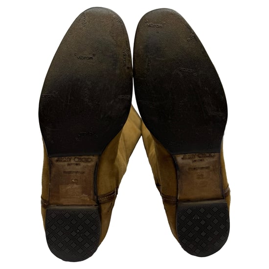 Jimmy Choo Knöchelhohe Stiefel mit Fransenakzenten aus braunem Wildleder - Image 6