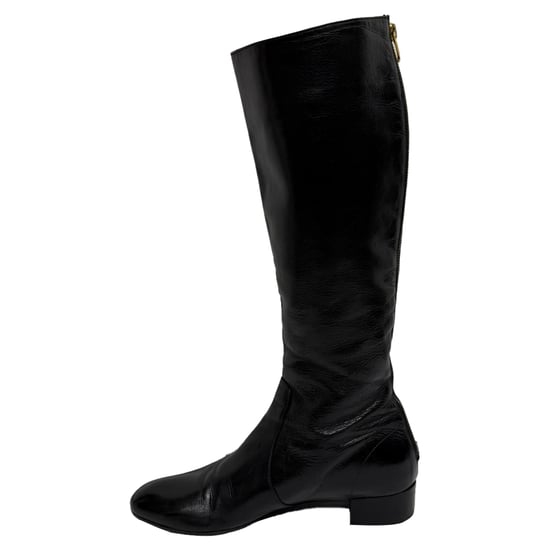Prada Reißverschluss-Knielange Stiefel aus schwarzem Leder - Image 2