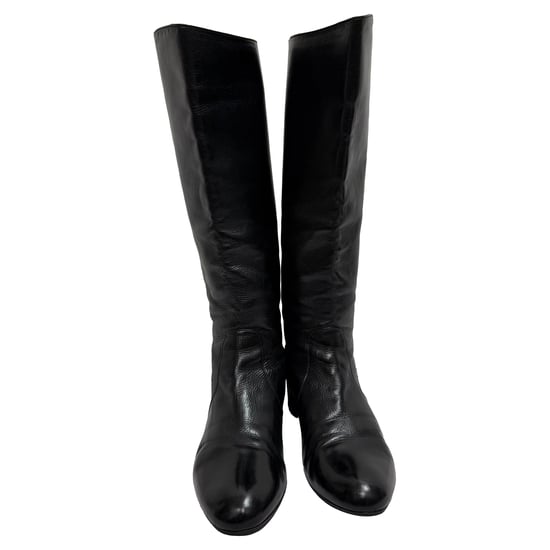 Prada Reißverschluss-Knielange Stiefel aus schwarzem Leder - Image 3