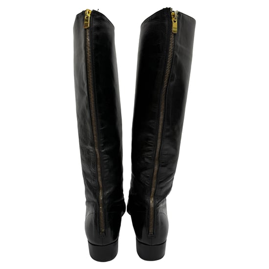 Prada Reißverschluss-Knielange Stiefel aus schwarzem Leder - Image 4