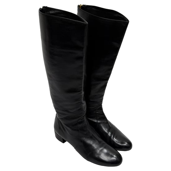 Prada Reißverschluss-Knielange Stiefel aus schwarzem Leder - Image 5