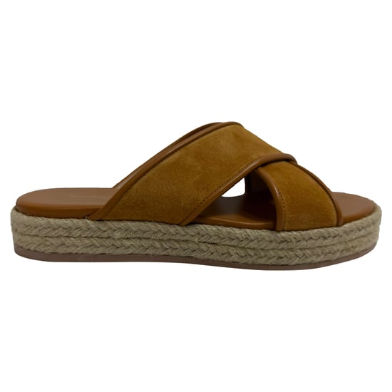 Gianvito Rossi Espadrilles mit Kreuzgurt in braunem Wildleder - Image 1